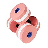 2er-Set Wasserübung Kurzhanteln, Schaumstoff abnehmbar Aqua Hanteln mit Griffen Wasserhanteln für Männer Frauen Wasser Fitness (Rosa)