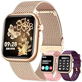 Smartwatch Damen mit Bluetooth Telefonfunktion Fitnessuhr：1,83''HD Touchscreen Smart Watch mit 120+Sportmodi mit Pulsmesser Schrittzähler IP68 Wasserdichter Fitness Tracker Kompatibel Android und iOS