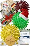 HELDSON® Premium Massageball Set [3 Härtegrade]- Igelball Fußmassage hart, weich - Noppenball - Igelbälle klein - Faszienball Rücken - Massage Ball Faszien - Massageball Fuß - Stachelball Noppen