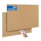 Peggy´s PEGBOARD Mini Lochwand aus Holz (MDF) 50 x 40 x 0,3 cm - Lochung Ø5 mm Abstand 15 mm - roh, unbehandelt - Made in Germany (5)