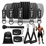 HPYGN Widerstandsbänder Set, 250lbs Resistance Bands 5 Verschiedene Stärken, Fitnessbänder Set mit Griffen Knöchelriemen und Türanker Tragbarer Rucksack, für Indoor Home Gym und Outdoor