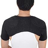 ITODA Schulterbandage Warm Schulterwärmer Wolle Schulterpolster Damen Herren Schulterstütze Elastisch Schulterschutz Schultergelenk Unterstützung Für Gelenkschmerzen Sportverletzungen,XL