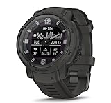 Garmin Instinct Crossover Solar, Hybrid-Smartwatch, 45 mm, Solar-Ladegerät, Rugged Design und Super-Luminova-Zeigern, 70 Tage Laufzeit, +30 Sport, GPS, Cardio, SpO2, Activity Tracker (Graphite)