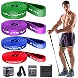 VALYPANOR Widerstandsbänder Set 4 verschiedene Stufen Fitnessbänder Pull Up Übungsbänder für Männer Frauen Fitnessbänder für Krafttraining Yoga,Pilates,CrossFit Bänder mit Türanker Aufbewahrungstasche