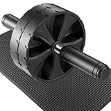 Rseuphiee Bauchroller, Bauchtrainer ab Roller, bauchmuskeltrainer ab wheel set mit Rutschfester, Bauchtrainer für Zuhause mit Kniematte, Ideal zum Trainieren Rücken Schultern und Bauchmuskeln