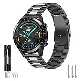 Aimtel Armband Kompatibel mit Huawei Watch GT 4/GT3/GT 2 46mm Armband/Huawei Watch 3 Armband,22 mm Edelstahl Metall Ersatzarmband für Huawei GT 2e/H GT/GT 2 Pro/Active/Huawei Watch 3/3 Pro/4/4 Pro