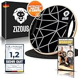 ZIZOUS® Premium Balance Board TESTSIEGER Komplettset - Hochwertiges Wackelbrett inkl. Antirutschmatte - Gleichgewichtstrainer mit Handgriffen - Balance-Board Neu mit Ebook