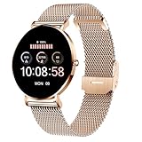 Ultraflache Damen Smartwatch SIONA 2, 1.3' AMOLED Display, Brillante Farben, Edelstahl, Puls, Blutdruck, Blusauerstoff, 7 Tage Akku, wasserdicht