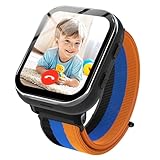 PTHTECHUS Smartwatch Kinder GPS, Kinderuhr Telefon mit 4G Anruffunktion, Videoanruf, WLAN, Kamera, SOS, Chat für Jungen Mädchen (Schwarz)