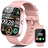 Smartwatch Damen Herren mit Telefonfunktion, Smart Watch mit Schlafmonitor SpO2 Herzfrequenz, 1.91' Fitnessuhr Schrittzähler Uhr, 110+ Sportmodi, IP68 Wasserdicht Fitness Tracker für Android iOS Rosa