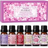 SALKING Ätherische Öle Set, Aromatherapie Duftöl GeschenkSet, 100% Pure Duftöle für Diffuser Duftlampen Luftbefeuchter, Massage, 6 x 10 ml (Lavendel, Rose, Kirschblüte, Jasmin, Gardenie, Kamille)