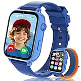 Ucani 4G Smartwatch Kinder, Kinder Telefonuhr mit GPS, WiFi, SOS, Telefon/Videoanruf/Voice Chat, Schulmodus, Wecker, Schrittzähler, Spiele, kinderuhr Smart Uhr für Jungen Mädchen 4-12 Geschenk, Blau