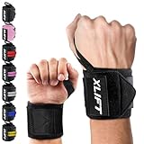 xlift Handgelenk Bandagen Gym - Wrist Wraps Gym - Handgelenk Bandagen Fitness – Handgelenkbandagen Kraftsport für Fitness, Handgelenkstütze, Bodybuilding, Calisthenics,Kraftsport & Crossfit (Schwarz)