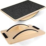 Balance Board aus Holz - Rutschfestes Balance Board für Erwachsene - für Wackelbrett Physiotherapie,Gleichgewichtstrainer für Übung Körper Gleichgewicht strecken Beinmuskeln