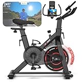 [UPGRADE] Heimtrainer Fahrrad mit APP, CHAOKE Hometrainer Fahrrad, Leises, Stufenlos Einstellbares Magnetsystem, Ergometer Heimtrainer mit LCD-Display, Indoor Fitnessbike für Zuhause, Bis 150KG