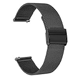 TRUMiRR Ersatz für Withings ScanWatch Hybrid 38mm/Huawei Watch GT 4 41mm Armband,18mm Mesh Gewebte Edelstahl Uhrenarmband für Withings Activite/Steel HR 36mm, Fossil Stella Gen 6/Carlie Gen 6 Hybrid