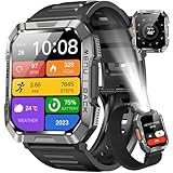 Blackview Smartwatch Herren, Fitnessuhr mit Telefonfunktion, Anrufe tätigen/empfangen, Kompass, IP68 Wasserdicht, Sportuhr mit 100+ Sportmodi, Puls-Schlaf-Monitor, Schrittzähler, Uhr für Android iOS