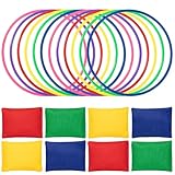 OOTSR 20 Stück Nylon Sitzsäcke Ringe Werfen Spiel Sets für Kinder, Sitzsäcke Werfen Legged Race für Indoor Outdoor Familien Spiel