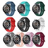 22 mm Smartwatch für Damen und Herren/Silikon-Sportuhr, kompatibel mit Samsung Galaxy Watch 3 Band 45 mm/Galaxy Watch (Rock Cyan+Mint Green+Dunkelgrün+Rot+Schwarz+Weiß+Grau+Flesh+Pink+Malve+Rot)