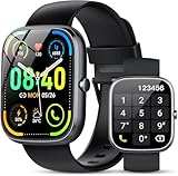 Smartwatch Herren Damen, 1,91'HD Touch Smart Watch mit Telefonfunktion, 115+Sportmodi Sportuhr, IP68 Fitness Tracker mit Herzfrequenz SpO2 Schlafmonitor Schrittzähler für Android iOS (Schwarz)