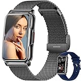 Smartwatch Damen 1,47 Zoll Armbanduhr mit IP68 Wasserdicht Fitness tracker Sportuhr mit Zwei Wochen Standby SpO2 124 Trainingsmodi Herzfrequenzmessung Schlafmonitor, Musikkontrolle Android iOS