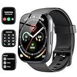 Smartwatch Herren Damen, 1,95'HD Touch Fitnessuhr mit Telefonfunktion, 110+Sportmodi Smart Watch Fitness Tracker mit Pulsmesser Schlafmonitor Schrittzähler, IP68 Wasserdicht Sportuhr für iOS Android