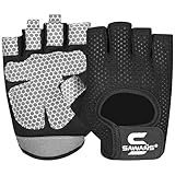 Fitness-Handschuhe für Männer und Frauen, Gewichtheben, Fitness-Handschuhe, atmungsaktiv, Damen-Handschuhe, Training, rutschfest, Silikon, gepolsterte Handfläche, Mikrofaser (Medium, Black)