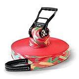 Slackline Set, Zig Zag, 35 Meter Länge, Komplettset für Kinder, Anfänger, Fortgeschrittene und Profis, inklusive Tragebeutel