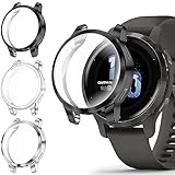Fintie Hülle Kompatibel mit Garmin Venu 2S / Vivoactive 4S, [3 Stück] Weiche TPU Displayschutz Schutz Gehäuse Abdeckung