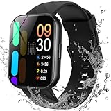 Parsonver Smartwatch Damen Herren, 5ATM Wasserdicht Schwimmuhr, 1.8' HD Bildschirm Fitnessuhr Damen mit 100+ Sportmodi, Herzfrequenz und Schlaftracking, Smart Watch für Android & iOS, Schwarz