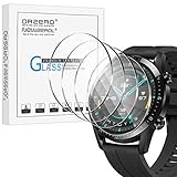 NEWZEROL 4 stück Display Glasschutz Displayschutzfolie Kompatibel für Huawei Watch GT 2 46mm (Durchmesser 39 mm) 2.5D Arc Edges 9H Glas Displayschutz Anti-Kratzer blasenfrei Schutzfolie - Transparent