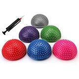 Fasmov 6 Stück Halbrund Yoga-Bäll Sport Balance Pods Mini Therapie Balance-Igel Ball Hart Gymnastik Kugel für Koordination Balance Fitness Training, 16cm