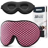 INNELO Schlafmaske für Herren Frauen, 2025 Bequeme Atmungsaktive 3D Augenmaske, mit tiefen Augenhöhlen und erhöhten Nasenpads, 100％ Lichtblockierende Schlafbrille mit Memory Foam für Reisen, Rosa