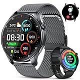 Smartwatch Herren Damen Fitnessuhr mit Telefonfunktion: Bluetooth Anruf Armbanduhr uhr Wasserdicht Fitness tracker Smart Watch mit Herzfrequenz Schlafmonitor Schrittzähler Sportuhr Uhren Android iOS