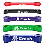 Croch Resistance Bands aus Naturlatex - Widerstandsband als Widerstand und Unterstützung für Klimmzughilfe mit Übungsanleitung, Krafttraining und Muskelaufbau (5 Set 02)