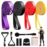 Fitnessbänder,Widerstandsbänder Set mit 4 Widerstandsstufen, Resistance Bands mit Türanker, Griffen, Schutzhülle, Tragetasche und Trainingsanleitung, Fitnessband für Fitness/Yoga/Krafttraining