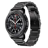 DD Armband Kompatibel mit Galaxy Watch 46mm / Galaxy Watch 3 45mm / Samsung Gear S3 Frontier/Classic Smartwatch/Huawei Watch GT, 22mm Edelstahl Ersat Uhrenarmband (Schwarz)