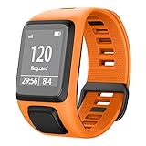 NotoCity Ersatzarmband für Tomtom Runner 3 /Runner 2/Spark 3/Adventurer/Golfer 2 Silikon Armband für Tomtom Runner 2 Music Cardio Watch (Orange)