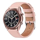 Vancle für Samsung Galaxy Watch 3 41mm Leder Armband - Weiches Atmungsaktives Sport Ersatzarmband für Damen und Herren (Rosa)