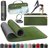 KESSER® Gymnastikmatte mit Tragegurt rutschfest TPE Yogamatte Gepolstert & rutschfest Fitnessmatte, 183 x 61 Trainingsmatte für Fitness Sportmatte, Pilates & Gymnastik + Tragegurt & Tasche, extradick