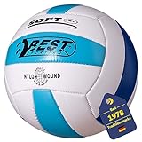 BEST SPORTING Volleyball Größe 5, weiß/hellblau/blau