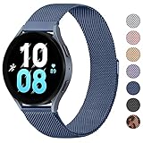 Oumida 20mm Armband für Samsung Galaxy Watch 4/5/6 40mm 44mm /Watch 4 Classic 46mm 42mm/ Watch 5 Pro 45mm/ Watch 6 Classic 43mm 47mm Armbänder Damen Herren, Edelstahl Metall Ersatzarmband mit Magneten