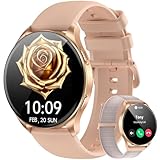 Blackview Smartwatch Damen Herren, 1,43'' AMOLED-Bildschirm, Virtuelle Always-On-Uhr, Fitnessuhr mit Telefonfunktion, tätigen/empfangen, Sportuhr, Schrittzähler, Puls-Schlaf-Monitor, für Android iOS