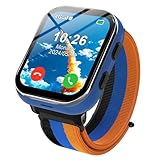 PTHTECHUS Smartwatch Kinder 4G, Kinderuhr Telefon mit Anruffunktion, mehrere Desktop-Stile zur Auswahl, Zwei-Wege-Anrufe, Kamera, MP3, SOS, Lernkarte, Geschenk für Jungen Mädchen (Blau)