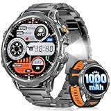 LIGE Smartwatch Herren 1000 mAh Akku/1.85‘’ HD Großes Display Smartwatch mit Anrufe,100+ Sportmodi,IP68 Wasserdicht Fitnessuhr mit 24/7 Herzfrequenz,Schlafmonitor für Android iOS,2 Bander,Metal
