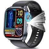 2025 AI-GPT Smartwatch Herren mit EKG blυtdruckmessung Gesundheitsuhr ΒΙυtｚυcker 2.0'HD Fitnessuhr Pulsuhr HRV Herzfrequenz,SpO2,Schlafanalyse,Apnoe-Monitor,Bluetooth-Anruf,SOS,IP68 Wasserdicht,Licht