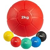 MATCHU - Medizinball - Medicine Ball - Vollgummi - Erhältlich in 1kg, 2kg, 3kg, 4kg und 5kg - Wasser- und Schweißresistent