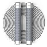PROIRON Gewichtetes Springseil für Erwachsene, 3m Heavy PVC Rope und Silikon Rutschfester Aluminium GriffIdeal Mit 95g×2 abnehmbaren Gewichten von Gewichten, Ideal für Fitness, Ausdauer, Seilspringen