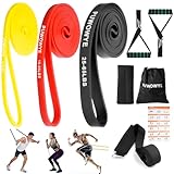 Resistance Bands Set, 3 verschiedene Stufen von Fitnessbänder mit Türanker, Griffen, Schutzhülle, Tragetasche und Trainingsanleitung, Widerstandsbänder für Fitness/Yoga/Krafttraining für Männer Frauen