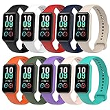 BDIG 10 Pcs Kompatibel Für Amazfit Band 7 Armband, Sport Silikon Uhrenarmband Amazfit Band 7 Armband Smartwatch Ersatzarmband mit Amazfit Smart Band 7